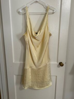 wild fable Pale Yellow Cowl Slip Dress
